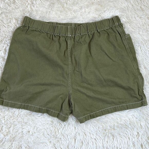 Urban Outfitters BDG Pull On Contrast Shorts Olive Green Size Large - Picture 7 of 7
